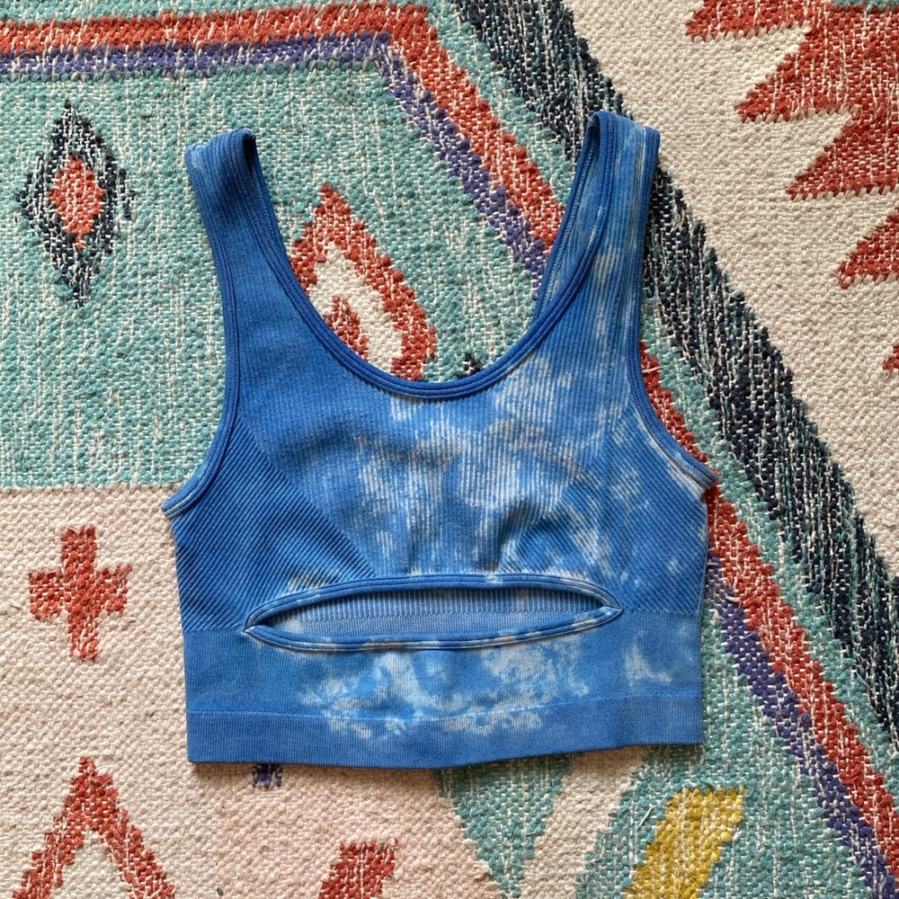 Urban Outfitters/Out From Under blue cutout crop tank top bralette, size XS/S